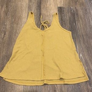 Yellow Waffle Tank Top from Blue Pepper